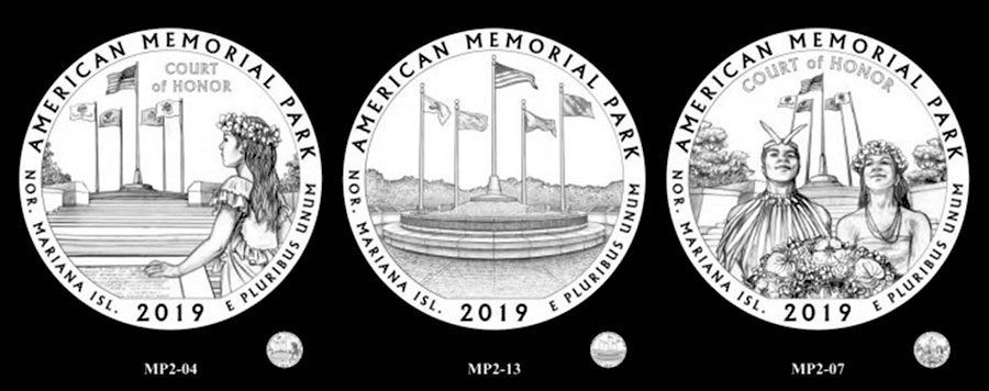 Recommended candidate designs for new 2019 American Memorial Park Quarter