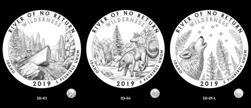 Candidate designs for the 2019 Frank Church River of No Return Wilderness quarter