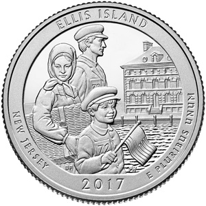 Ellis Island National Monument quarter design