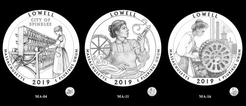 Recommended candidate designs for new 2019 Lowell National Historical Park Quarter